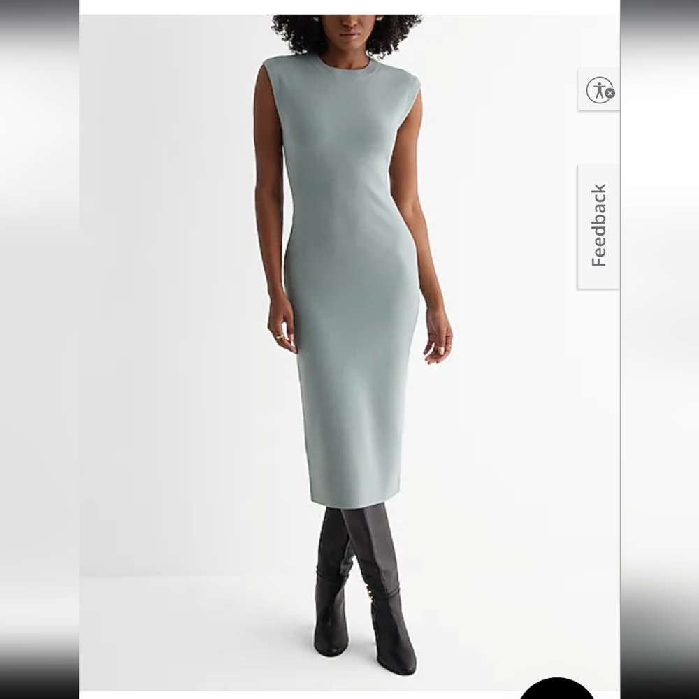 Express Crew Neck Cap Sleeve Midi Sweater Dress Size S NWT
